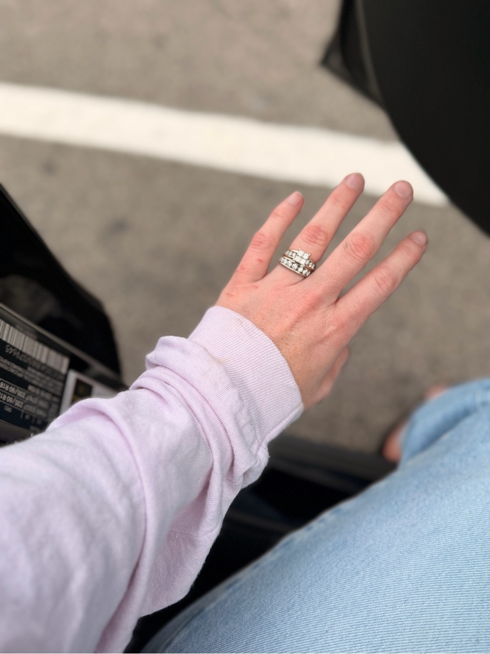 14k White Gold 2.5CT Natural Diamond Thick SOLID Wedding Ring & Matching Band